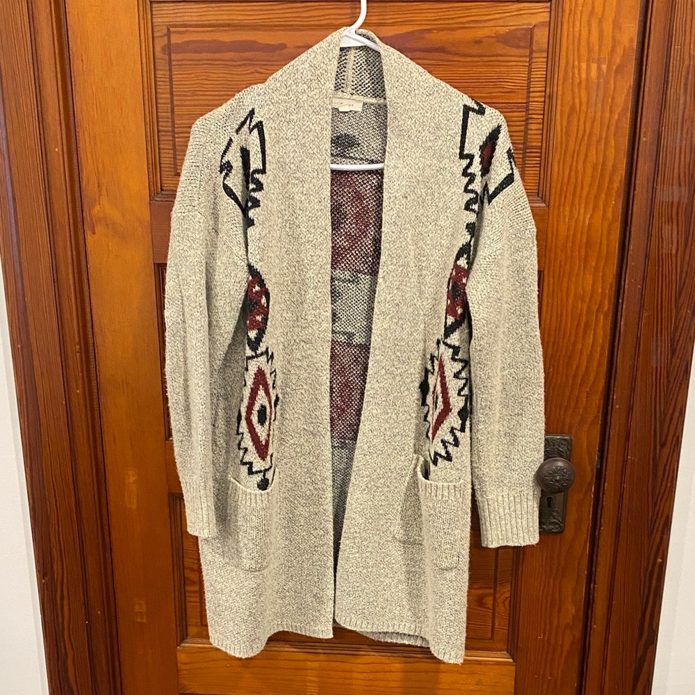 Debut Beige and Black Patterned Women's Cardigan